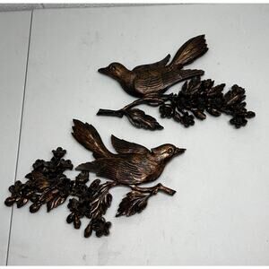 VTG COPPERCRAFT GUILD 1967 Dart Industries 2-PC Bird & Dogwood Wall Hanging Pair